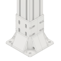 33-9090-0 MODULAR SOLUTIONS FOOT 90MM X 90MM (4) SIDED FOOR W/12MM FLOOR ANCHOR HOLES